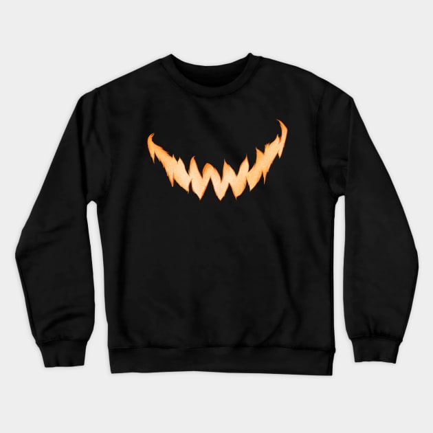 Pumpkin Spooky Smile Crewneck Sweatshirt by Uwaki